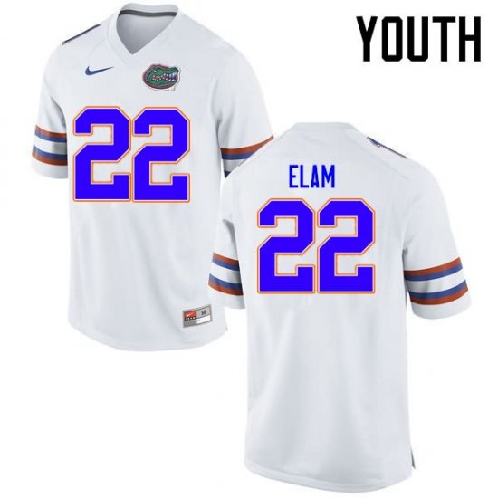 Youth Florida Gators #22 Matt Elam NCAA Nike White Authentic Stitched College Football Jersey PIH5162ND